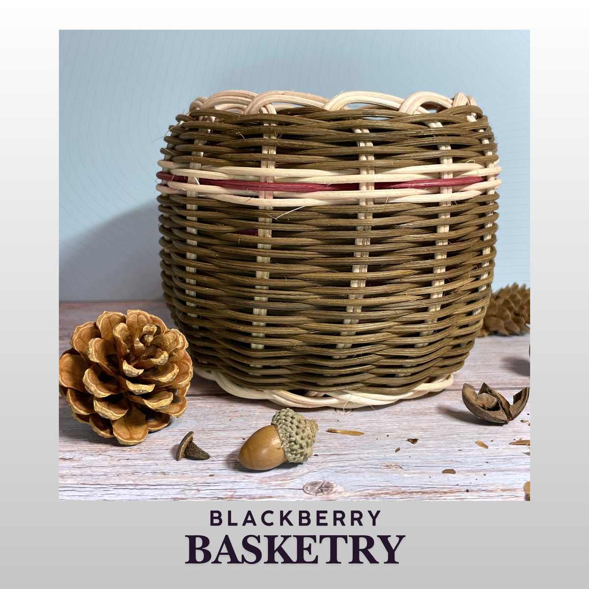 Cherokee Double Walled Basket "Berry Burst" – Hand Dyed and Woven Reed | Art by Blackberry Basketry