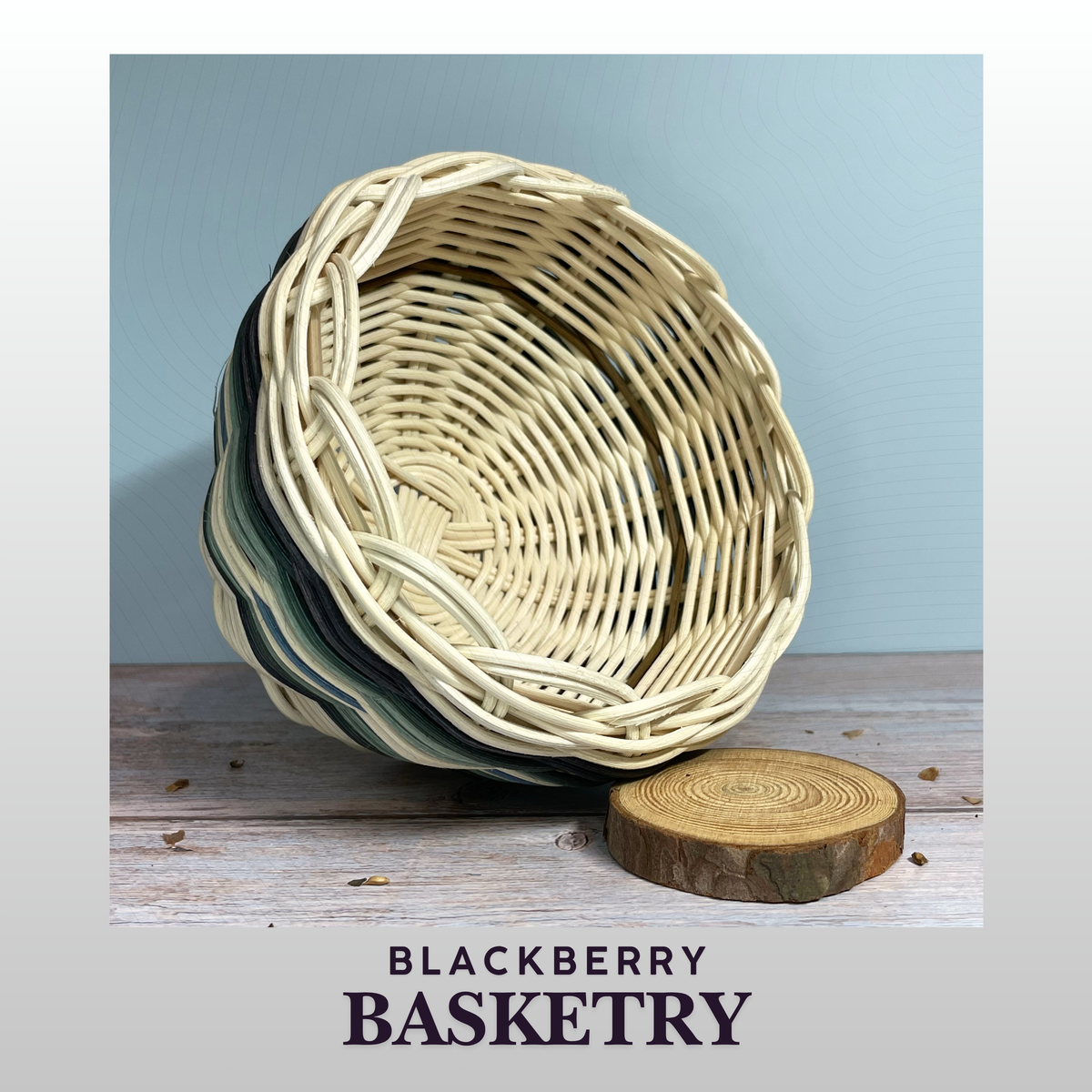 Cherokee Double Walled Basket "Calm Waters" – Hand Dyed and Woven Reed | Art by Blackberry Basketry