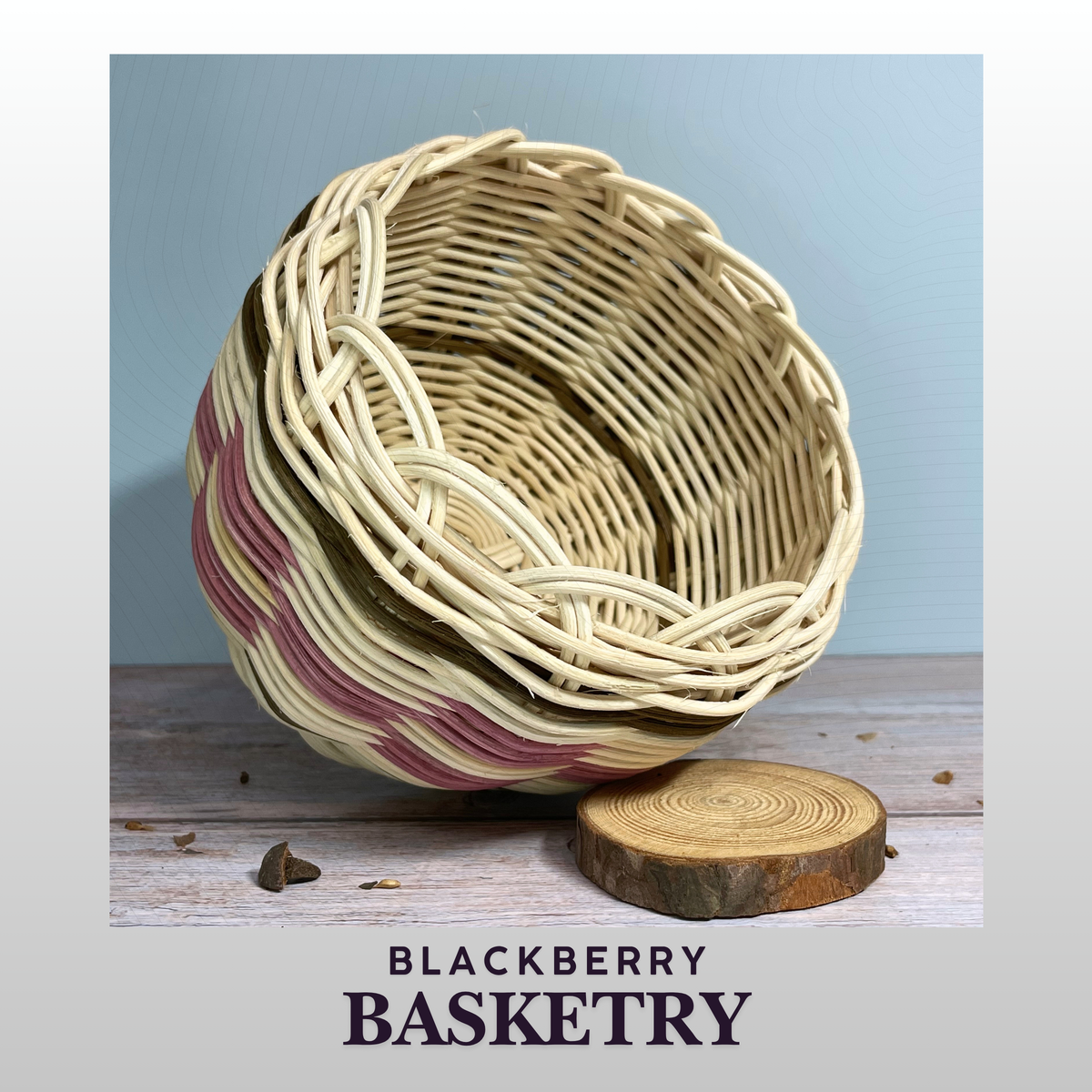 Cherokee Double Walled Basket "Pretty in Pink" – Hand Dyed and Woven Reed | Art by Blackberry Basketry