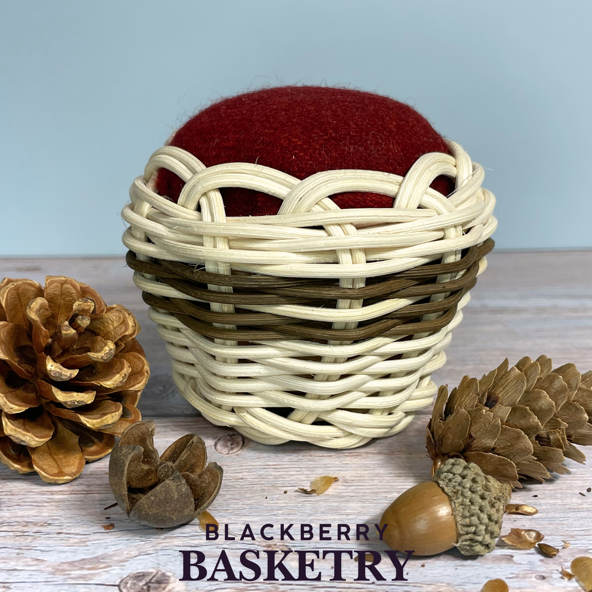 Cherokee Double-Wall Miniature Basket Pincushion - Unique Sewing Gift | Native American Art by BlackberryBasketry