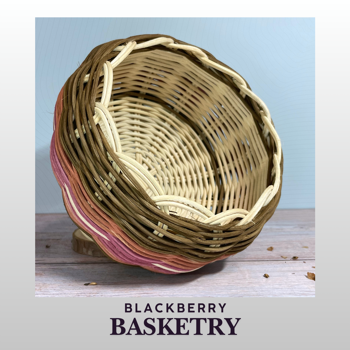 Cherokee Double Walled Basket "Red River Rivalry" – Hand Dyed and Woven Reed | Art by Blackberry Basketry