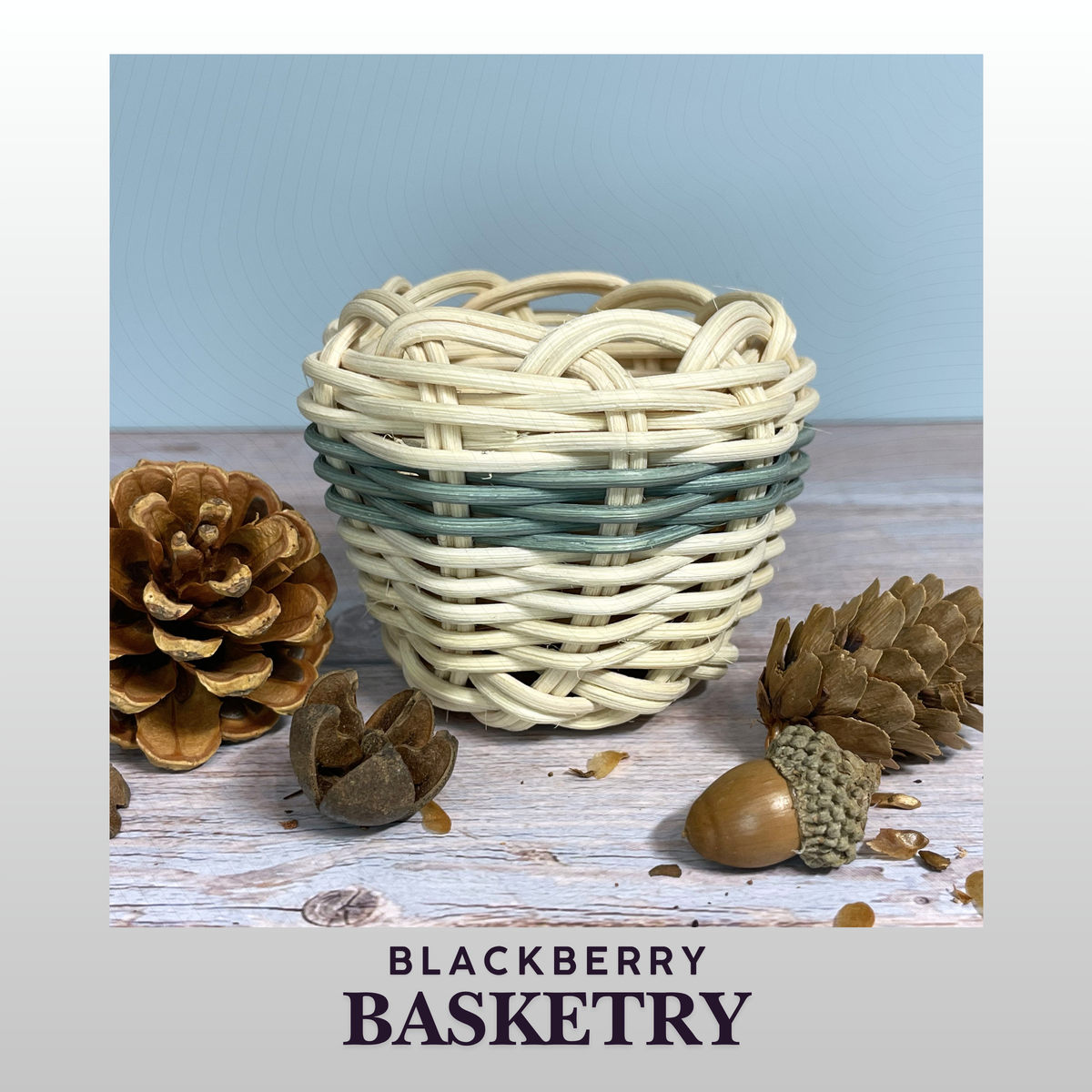 Cherokee Double Walled Miniature Basket – Hand Dyed and Woven Reed | Art by Blackberry Basketry