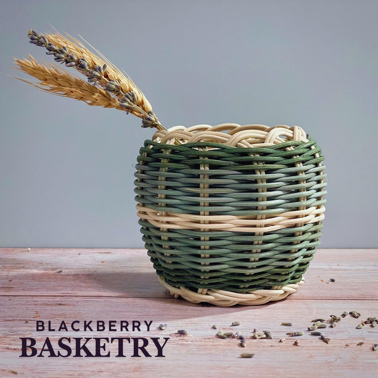 Cherokee Double Walled Basket "Sage" - Hand Woven Reed | Native American Art by BlackberryBasketry